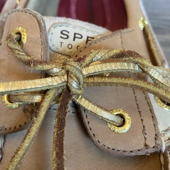Sperry top sider womens size 9 gold and tan - Picture 9 of 10